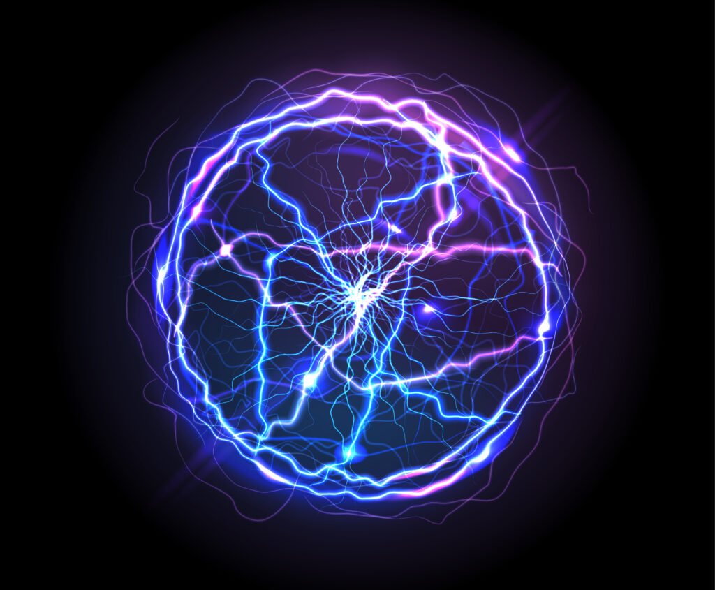 realistic electric ball or abstract plasma sphere
