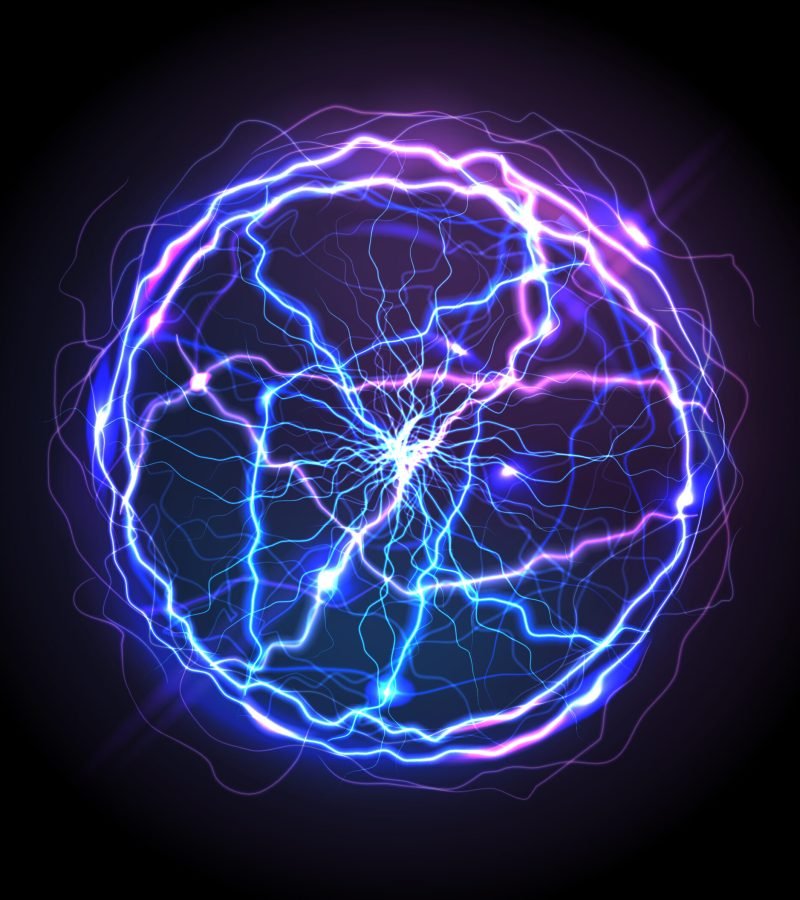 realistic electric ball or abstract plasma sphere